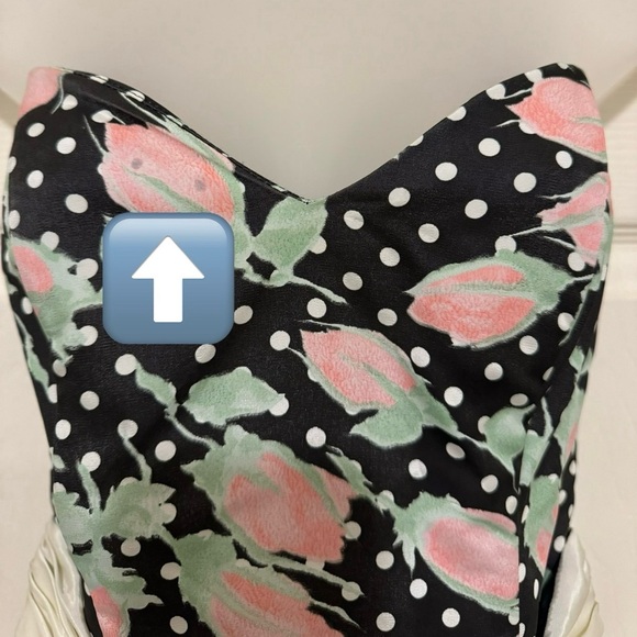 Vintage 80’s Gunne Sax Jessica McClintock Strapless Rosebud Print Dress Size 7/8 - Picture 16 of 16